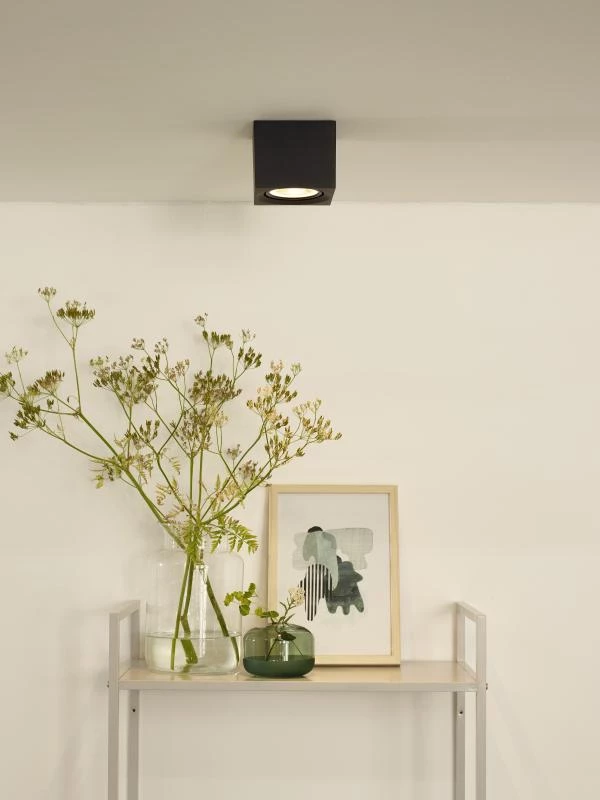 Lucide FEDLER - Ceiling spotlight - LED Dim to warm - GU10 (ES111) - 1x12W 2200K/3000K - Black - ambiance 1